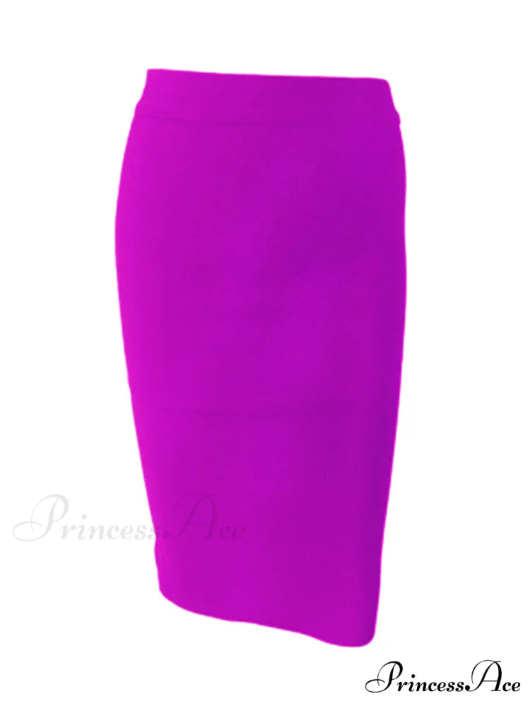 Solid Color Sexy Bodycon Party Bandage Skirt