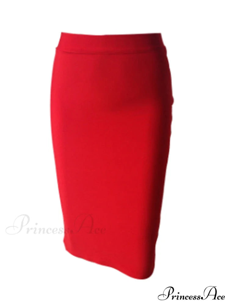 Solid Color Sexy Bodycon Party Bandage Skirt
