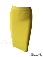 Solid Color Sexy Bodycon Party Bandage Skirt