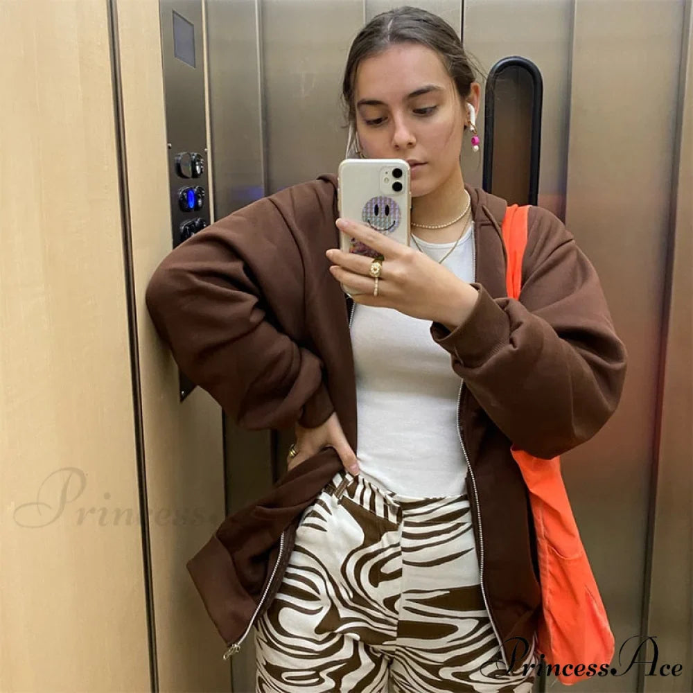 Solid Color Simple Zip-Up Coats