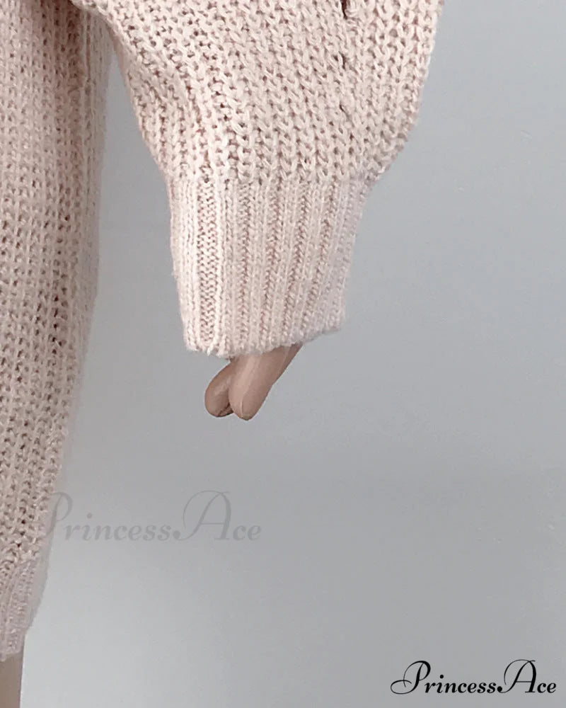 Solid Color Turtleneck Sweater Knitted Mini Dress
