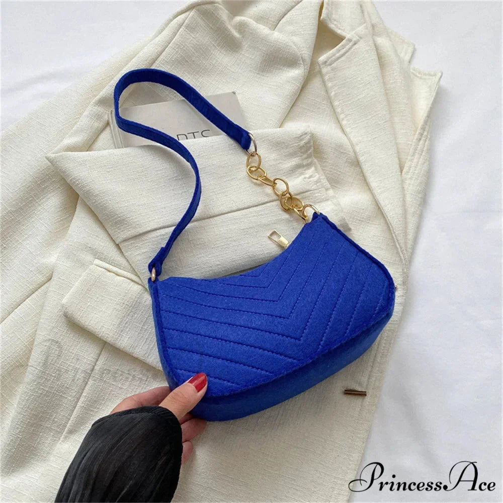 Solid Color Vintage Underarm Shoulder Bag