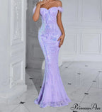 Solid Faux Feather Off-Shoulder Party Dress