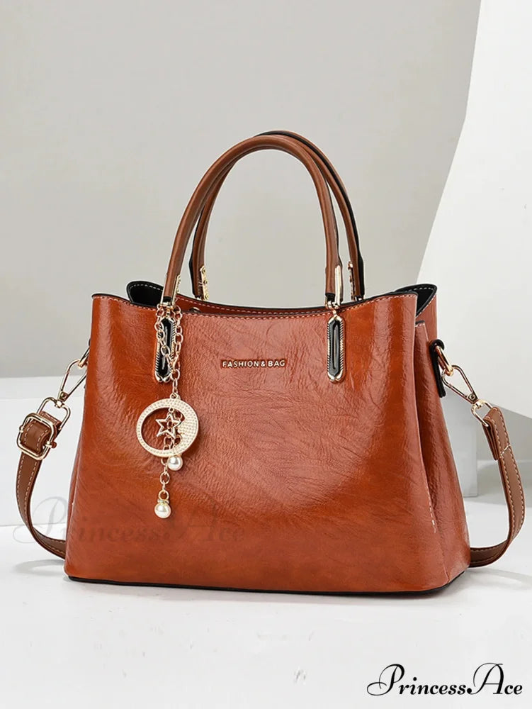 Solid Hue Basic Elderly Women's Crossbody Purse