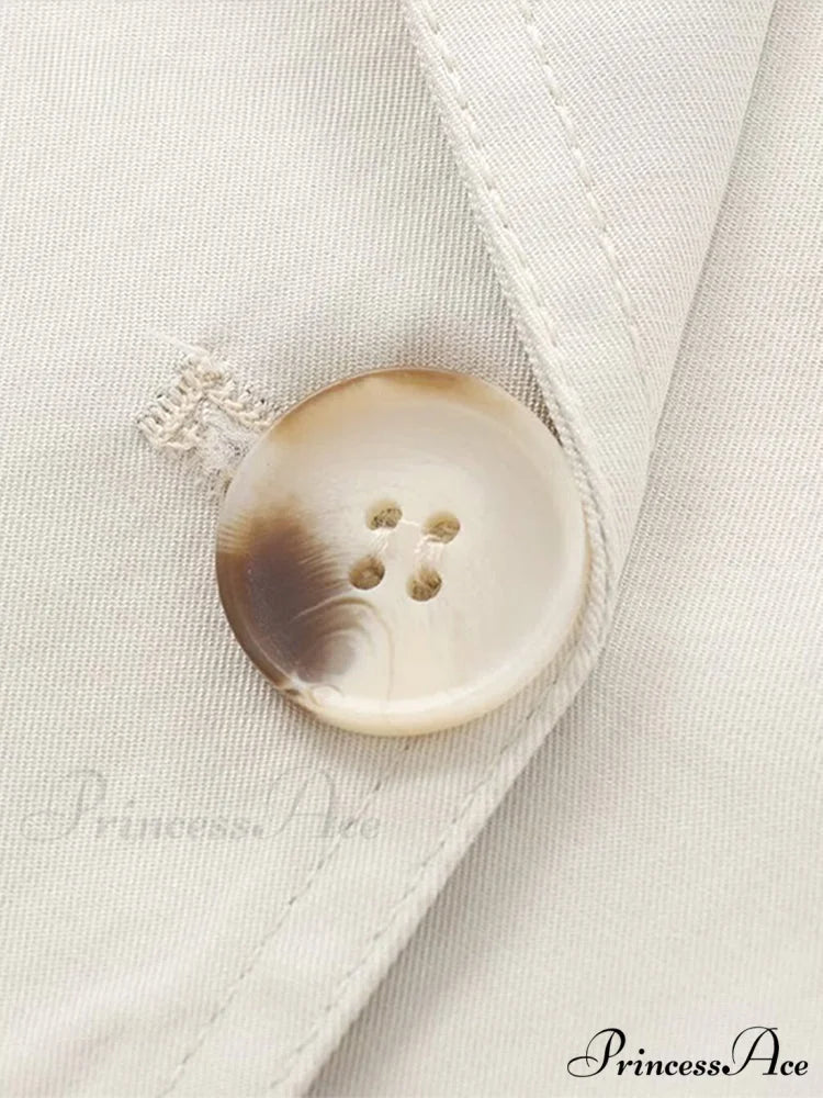 Solid Loose Contrast Double Collar Double Breasted Long Women's Windbreaker Office Lady 2024 Stylish Coat