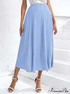 Solid Pleated Skirt Workwear