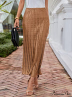 Solid Plisse Longline Skirt