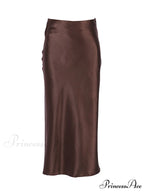 Solid Purple Satin Silk Skirt