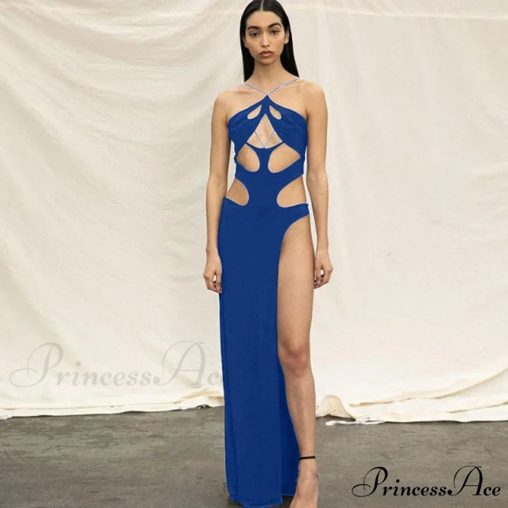 Solid Sexy Irregular Beach Vacation Long Dresses