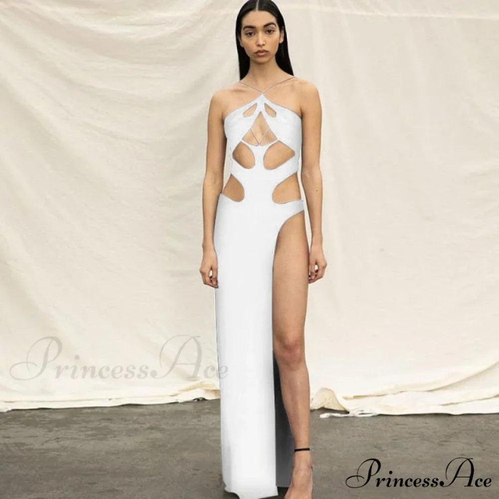 Solid Sexy Irregular Beach Vacation Long Dresses