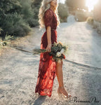 Solid Short Sleeve Beach Sexy Loose Bohemian Maxi Dress