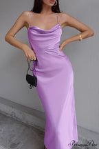 Solid Tie Backless Cami Dress