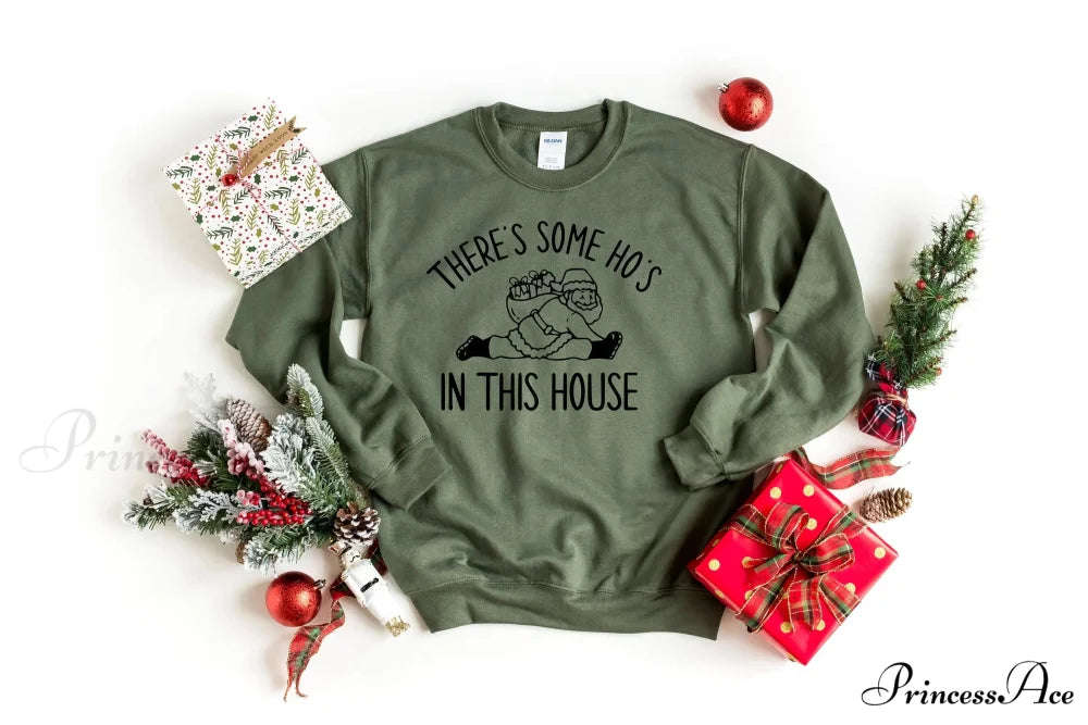 Someone Hos House Slogan Vintage Comfort Holiday Girl Christmas Hoodie