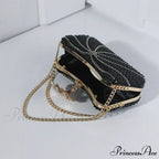 Sophisticated Crystal Gleaming Evening Clutch Purse Wedding Bag