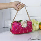 Sophisticated Crystal Gleaming Evening Clutch Purse Wedding Bag
