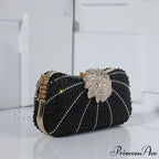 Sophisticated Crystal Gleaming Evening Clutch Purse Wedding Bag