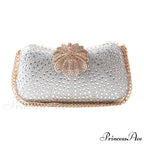 Sophisticated Crystal Gleaming Evening Clutch Purse Wedding Bag