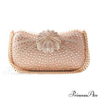 Sophisticated Crystal Gleaming Evening Clutch Purse Wedding Bag