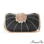 Sophisticated Crystal Gleaming Evening Clutch Purse Wedding Bag