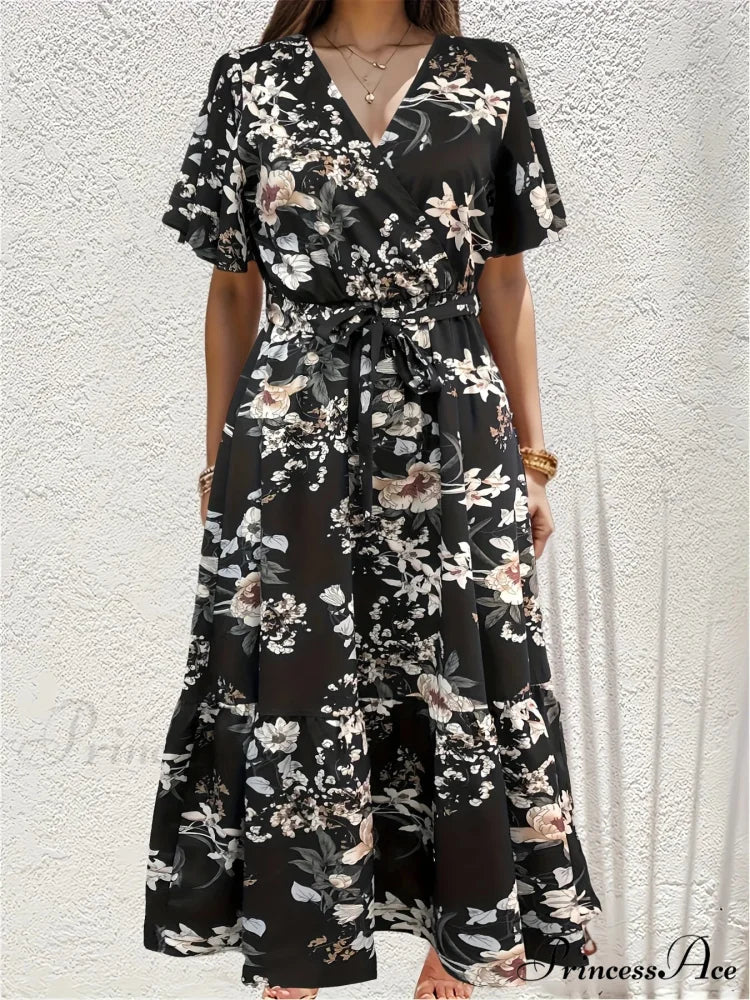 Sophisticated Flower A-line Dress
