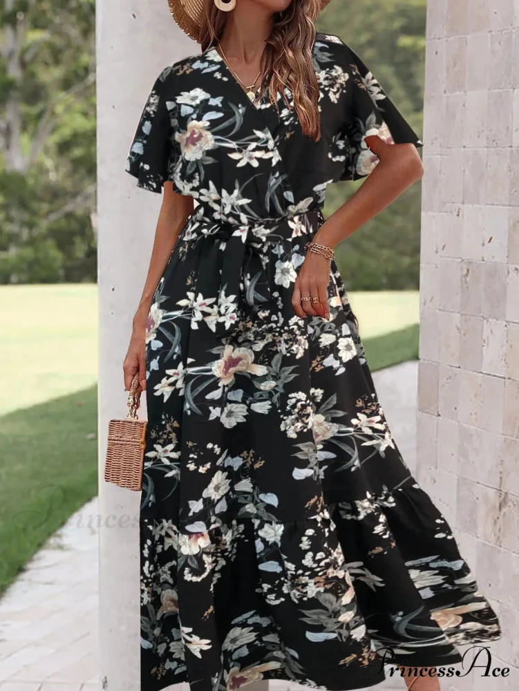 Sophisticated Flower A-line Dress