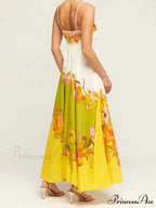 Sophisticated, Modern And Unique Graceful Print Strap Midi Dress