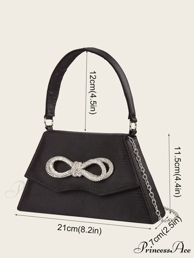 Sophisticated Silk Gem Bow Wedding Clutch Bag