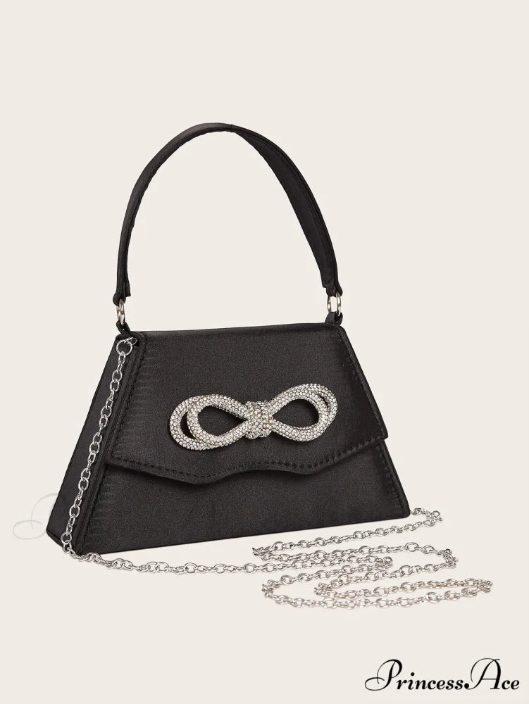 Sophisticated Silk Gem Bow Wedding Clutch Bag