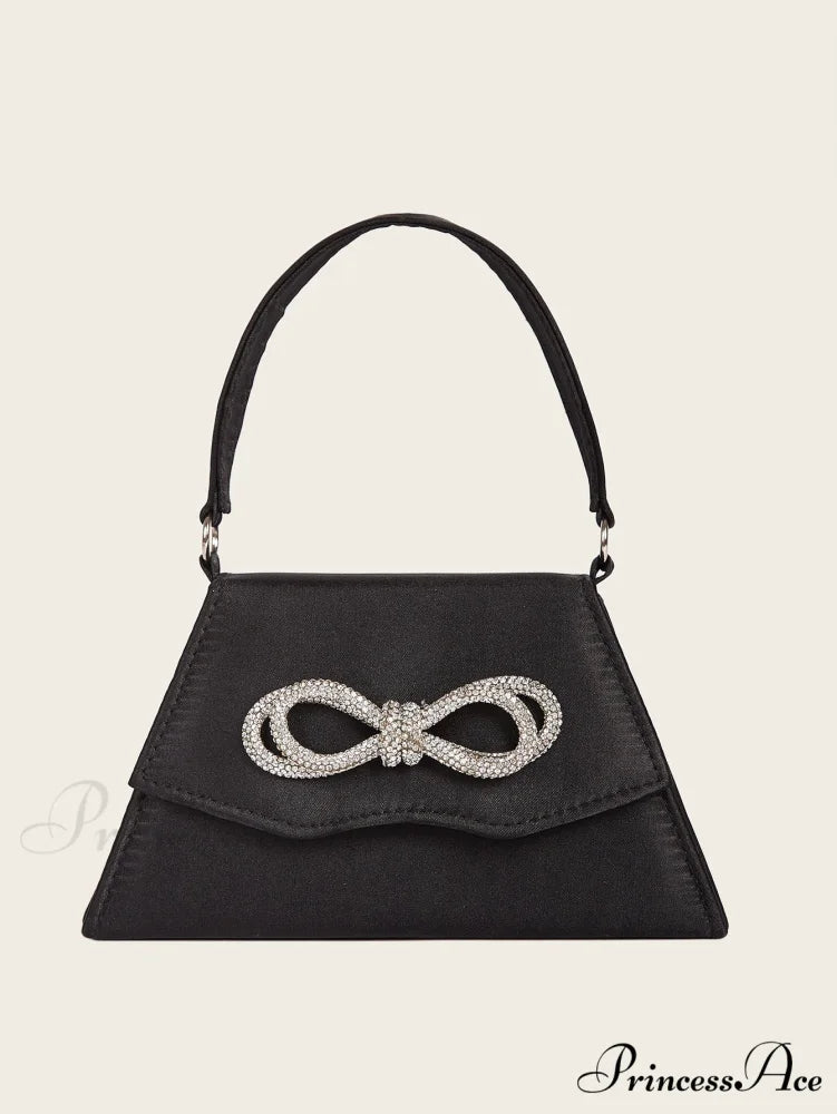 Sophisticated Silk Gem Bow Wedding Clutch Bag