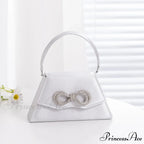 Sophisticated Silk Gem Bow Wedding Clutch Bag