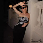 Sophisticated Stitched Gemstone Celebration Gown Formal Gown