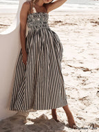 Sophistication Unique Stripe Charming Pleated Maxi Dress