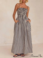 Sophistication Unique Stripe Charming Pleated Maxi Dress