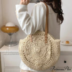 Spacious Capacity Fringe Straw Shoulder Bag