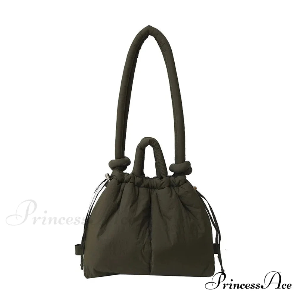 Spacious Capacity Puffer Nylon Tote Purse Designer