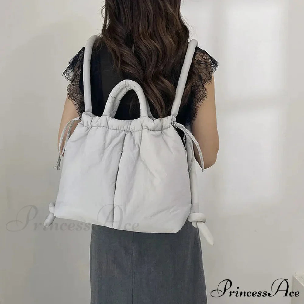 Spacious Capacity Puffer Nylon Tote Purse Designer