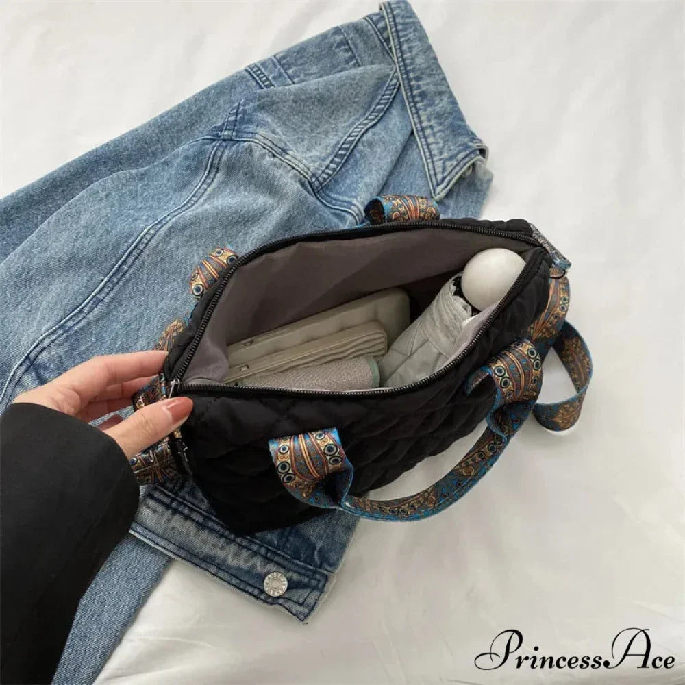 Spacious Shoulder Strap Generous Capacity Cotton Shopping Tote