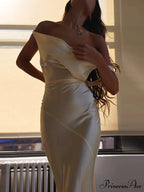 Spaghetti Strap Satin Fashion Outfits Maxi Dress