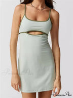 Spaghetti Strap Sleeveless Summer Cutout Backless Party Mini Dress