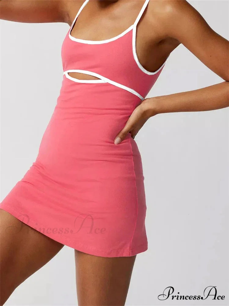 Spaghetti Strap Sleeveless Summer Cutout Backless Party Mini Dress