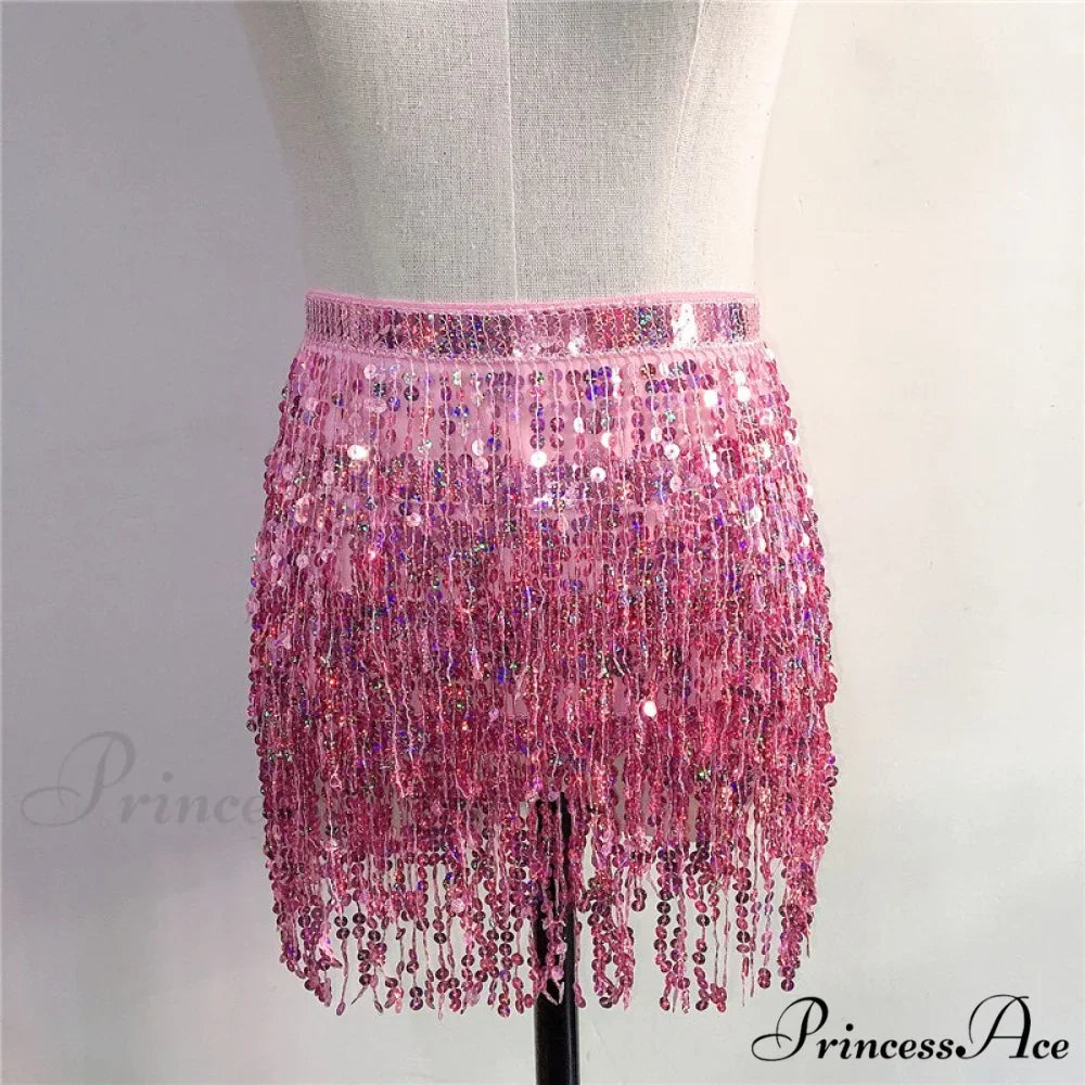 Sparkle Sequined Tassel Lace Up Shiny Skirt