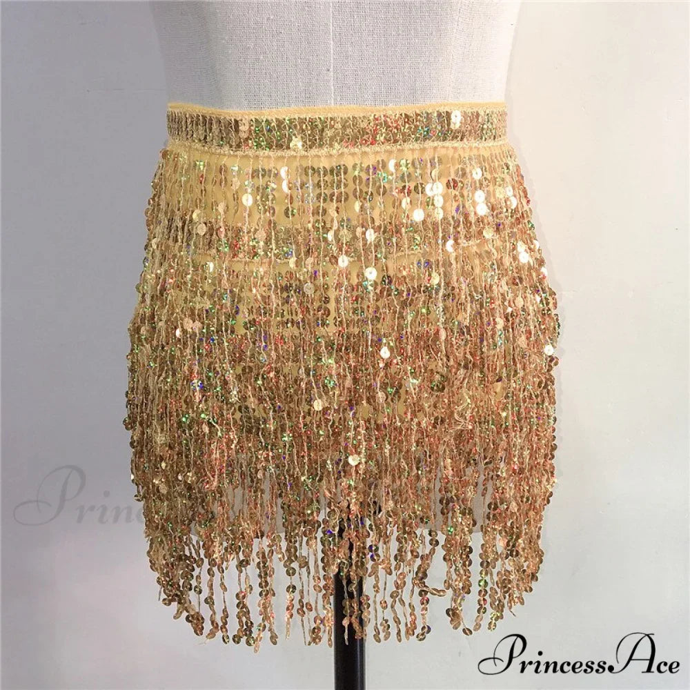 Sparkle Sequined Tassel Lace Up Shiny Skirt