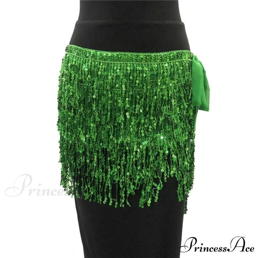 Sparkle Sequined Tassel Lace Up Shiny Skirt