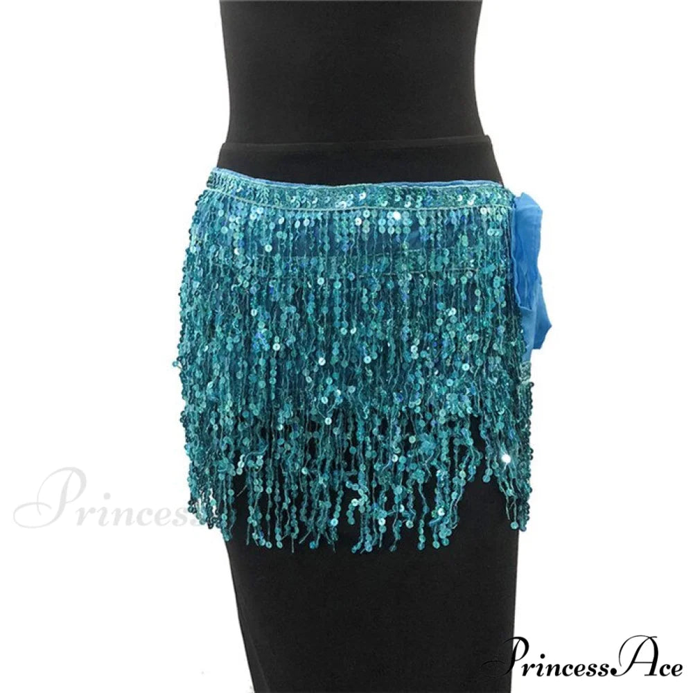 Sparkle Sequined Tassel Lace Up Shiny Skirt