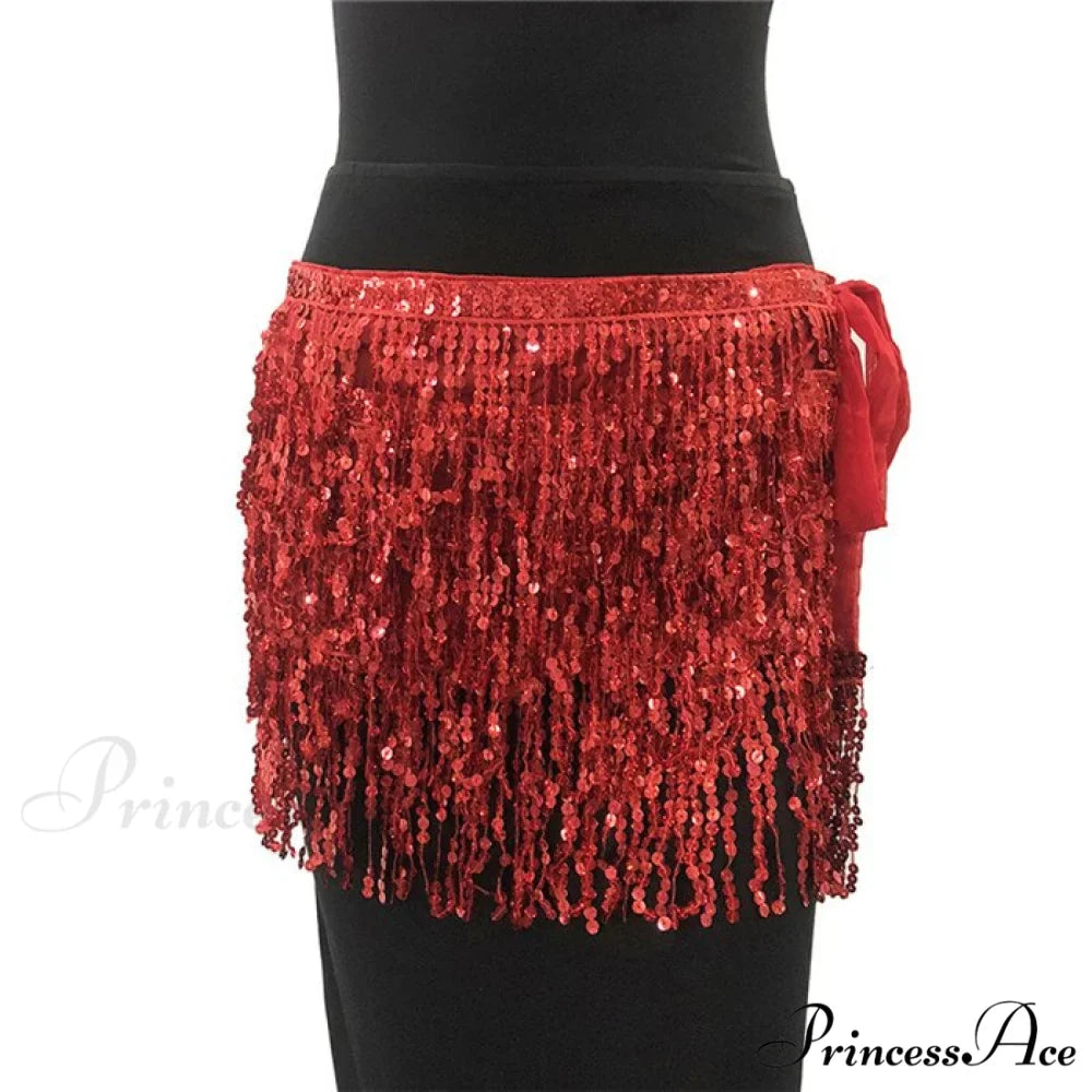 Sparkle Sequined Tassel Lace Up Shiny Skirt