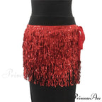 Sparkle Sequined Tassel Lace Up Shiny Skirt
