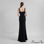 Sparkling Band Ribbon Split Sophisticated Prom Dress