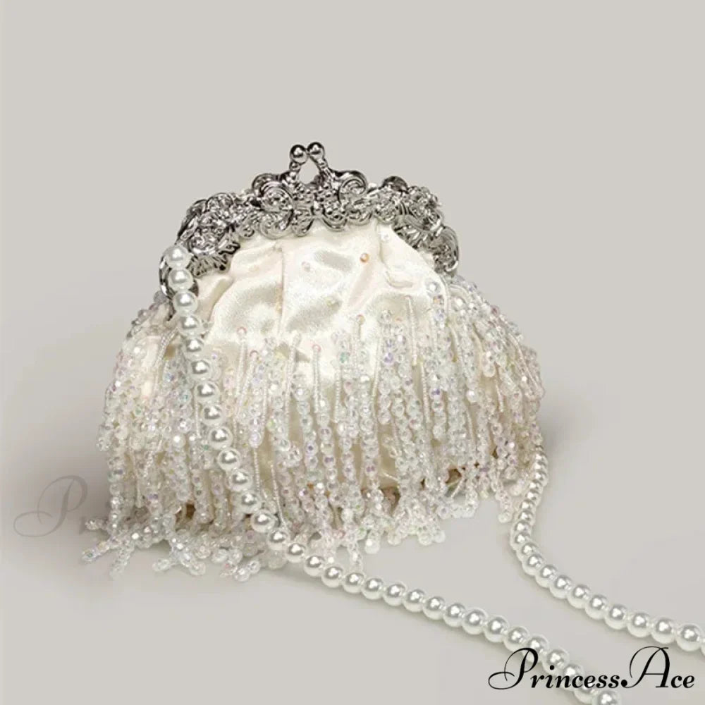 Sparkling Bead Gem Evening Clutch Bag