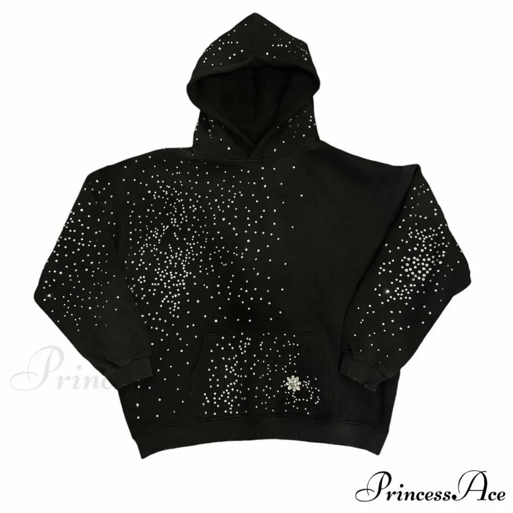 Sparkling Black Pullover Hoodie