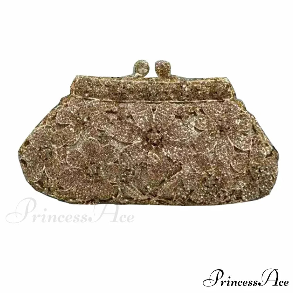 Sparkling Crystal Bridal Wedding Blossom Diamond Clutch Purse